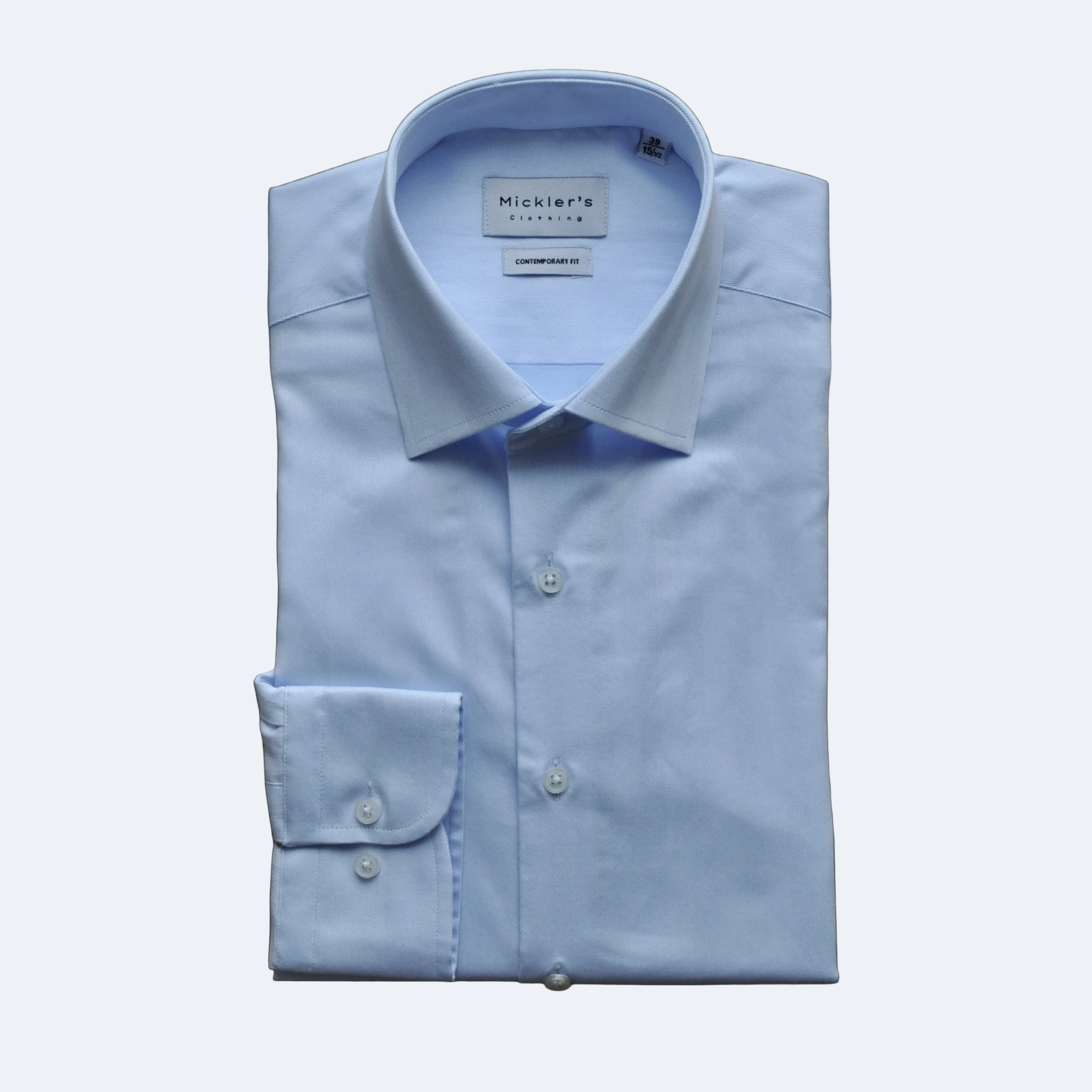 Hellblaues Herringbone Hemd  |  100% Baumwolle