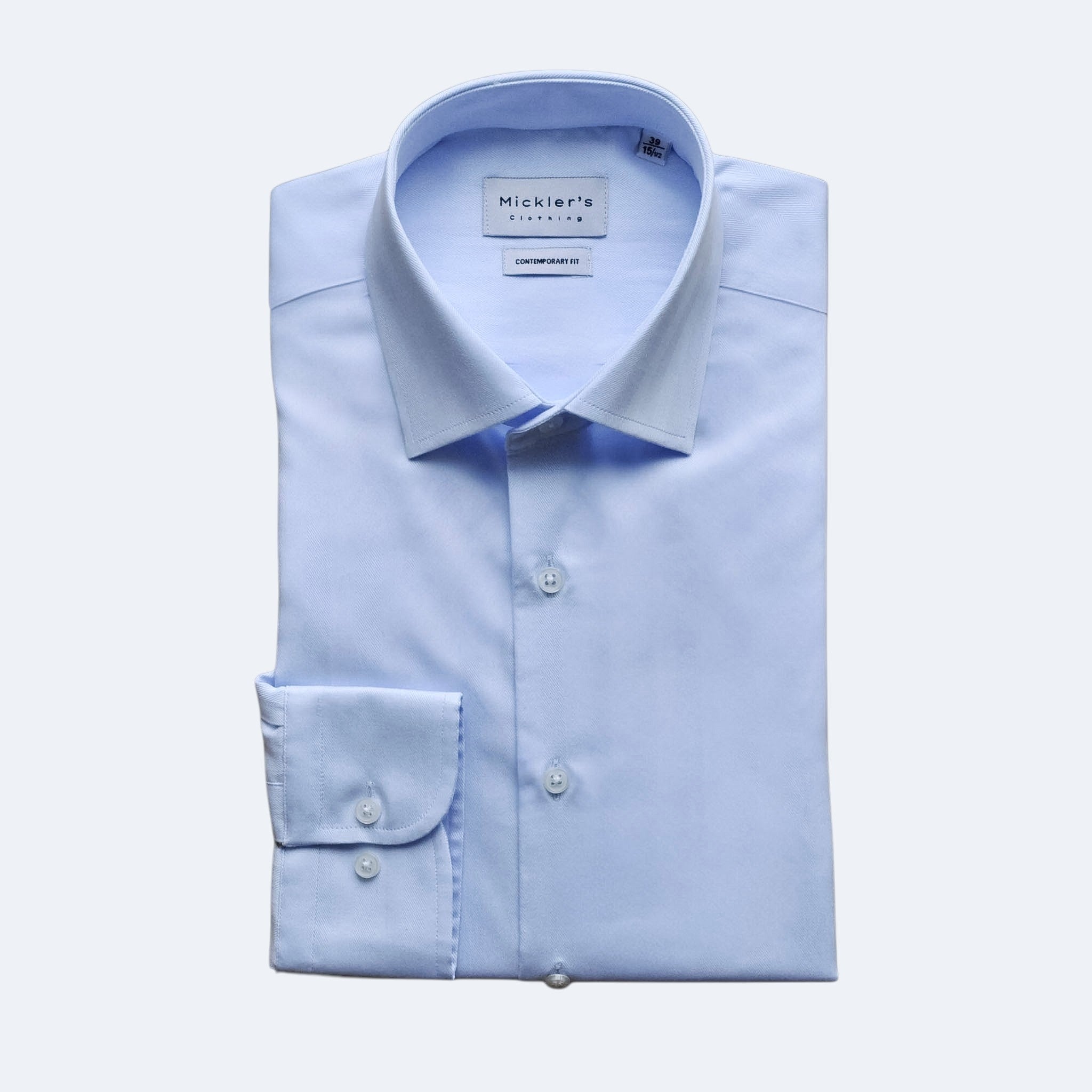 Hellblaues Herringbone Hemd  |  100% Baumwolle