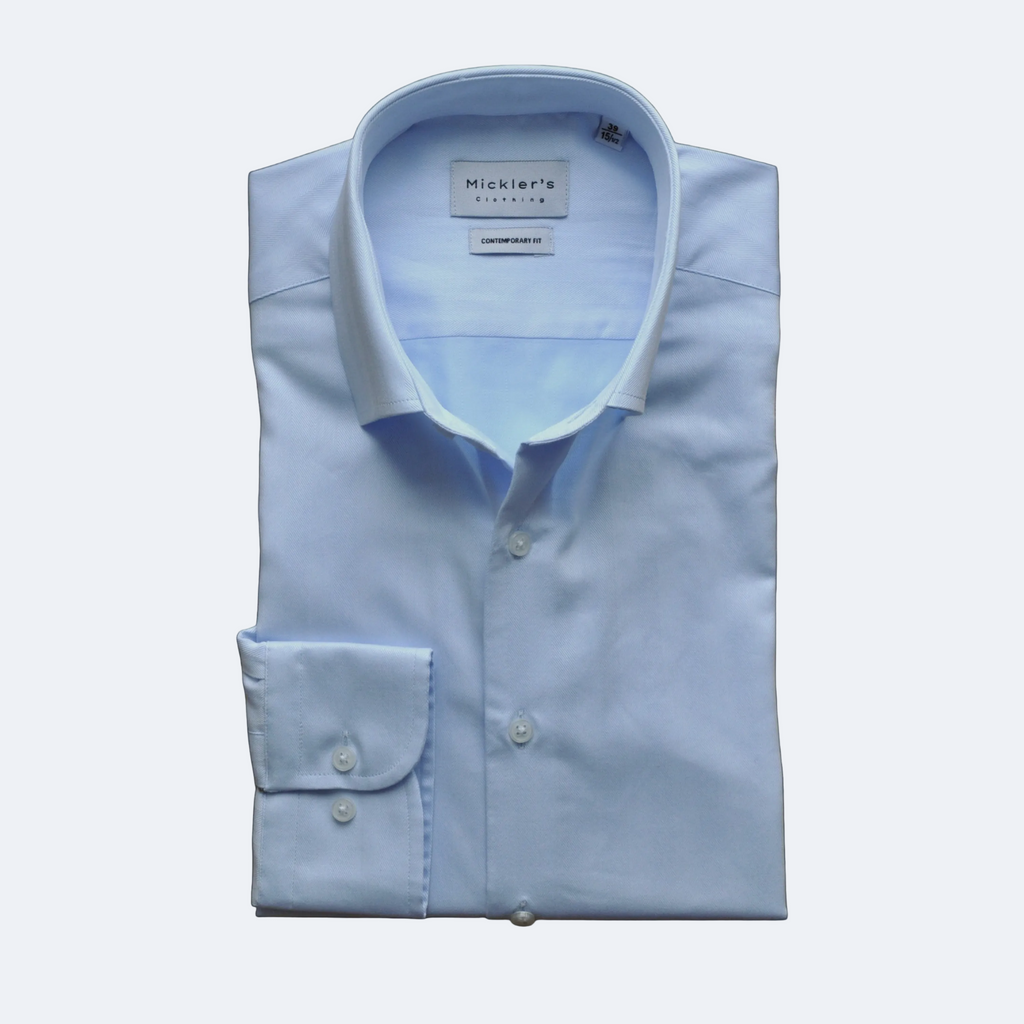 Hellblaues Herringbone Hemd  |  100% Baumwolle