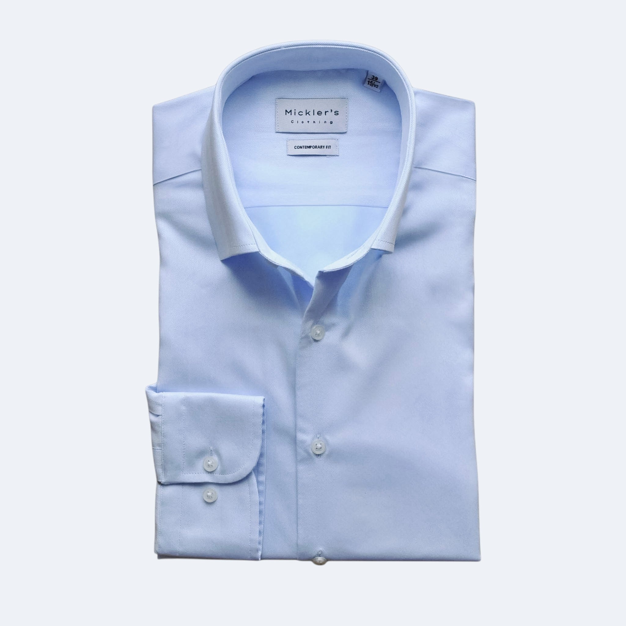 Hellblaues Herringbone Hemd  |  100% Baumwolle