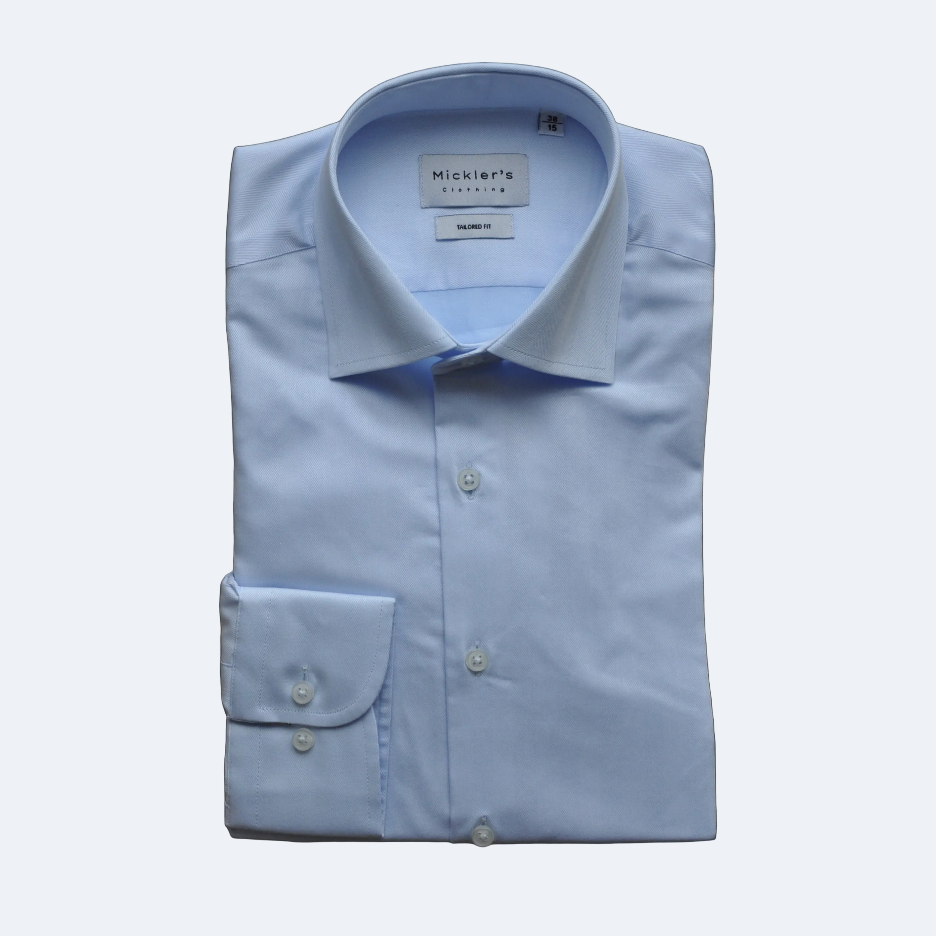 Hellblaues Herringbone Hemd  |  100% Baumwolle