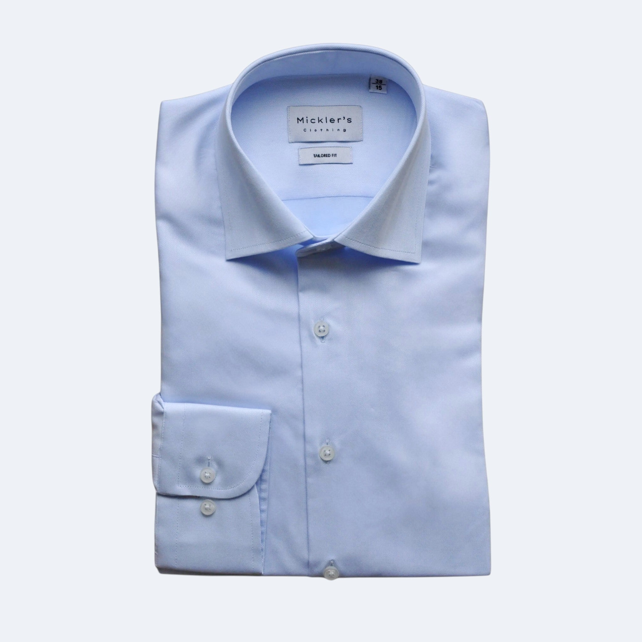 Hellblaues Herringbone Hemd  |  100% Baumwolle
