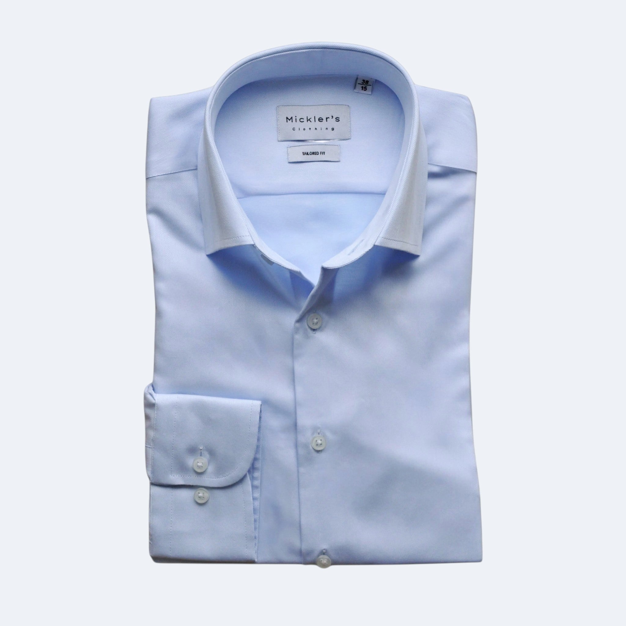 Hellblaues Herringbone Hemd  |  100% Baumwolle