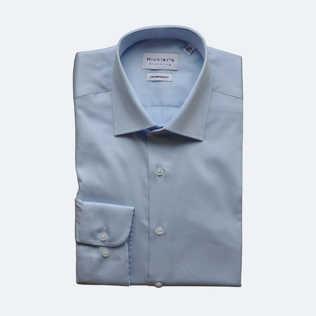 Hellblaues Twill-Hemd  |  100% Baumwolle