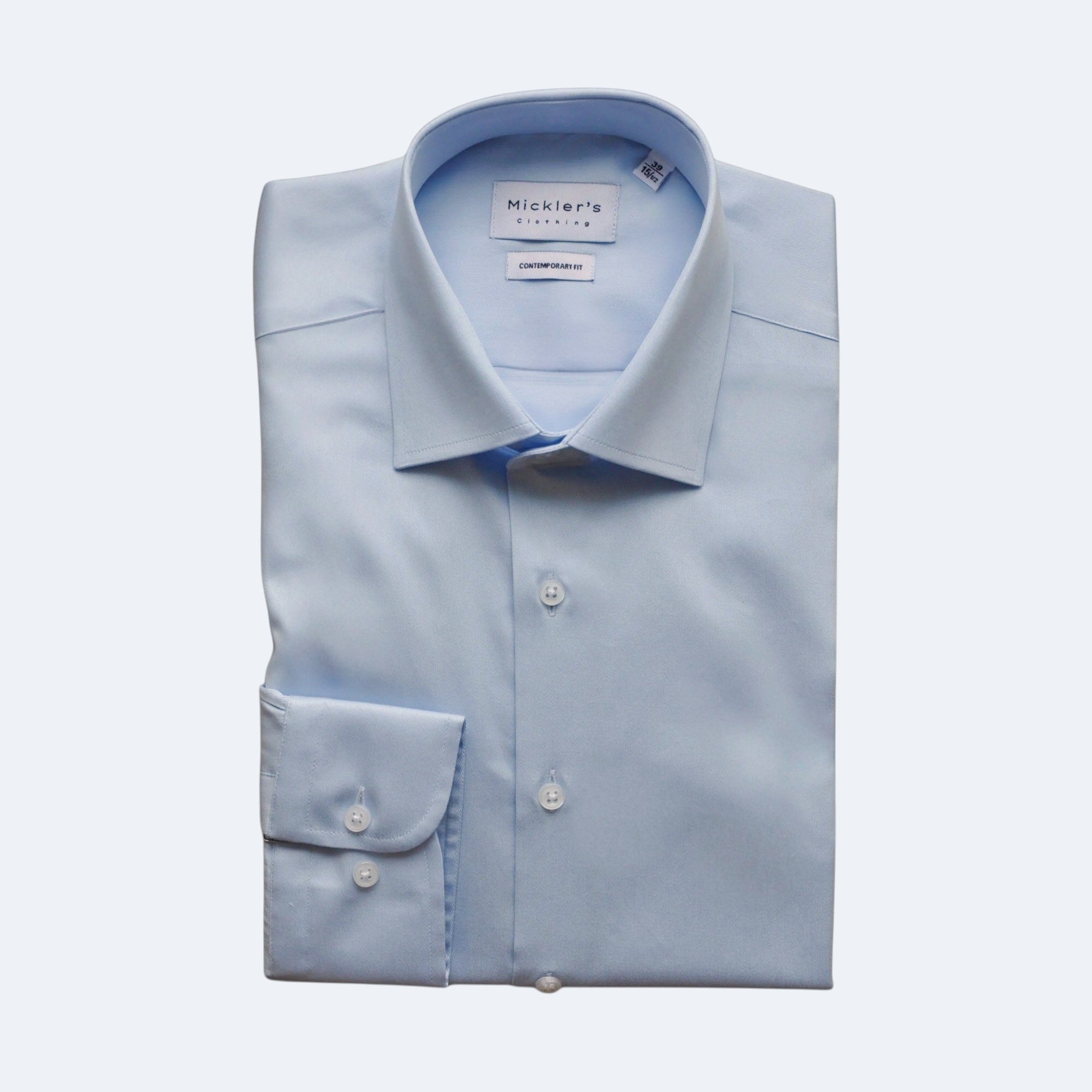 Hellblaues Twill-Hemd  |  100% Baumwolle