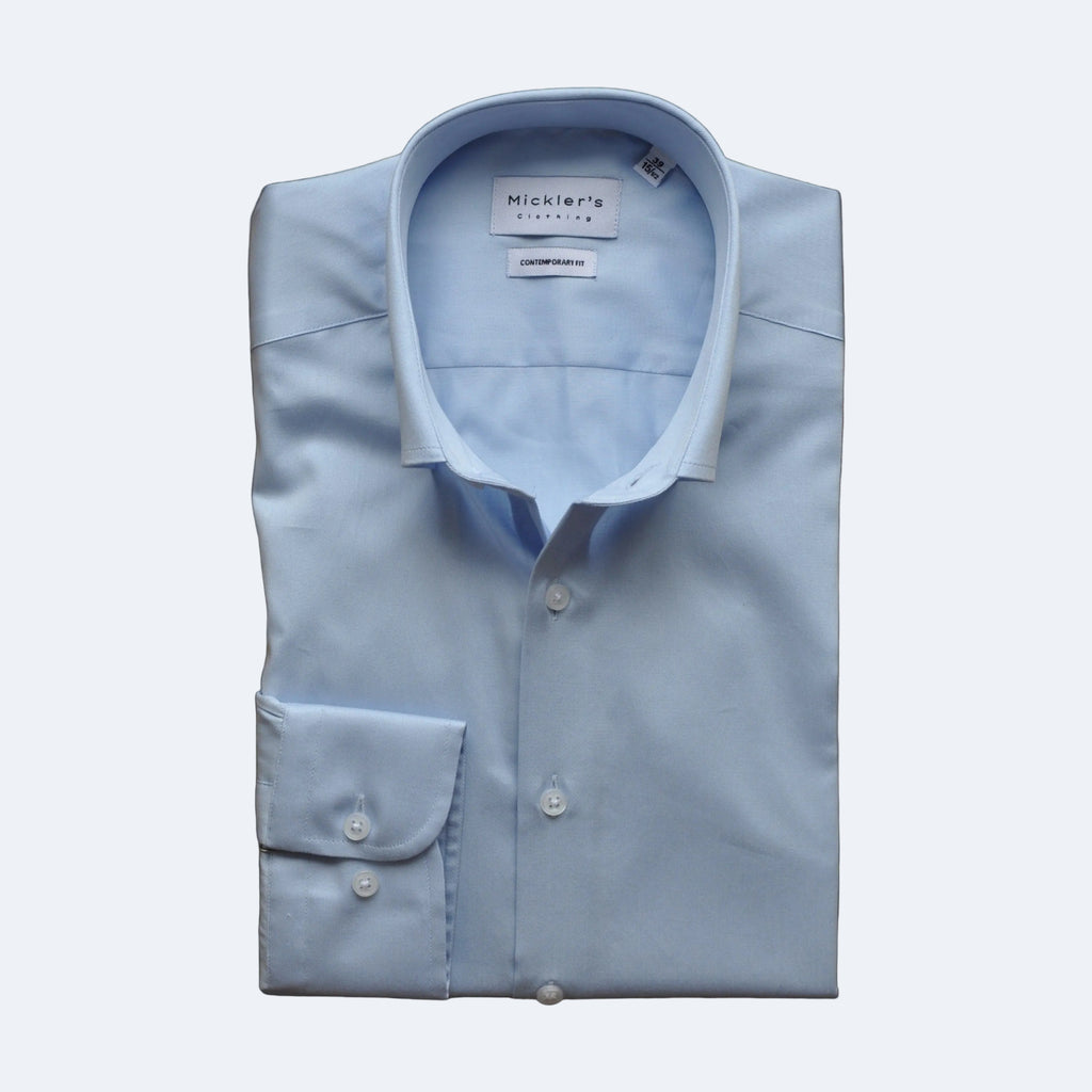 Hellblaues Twill-Hemd  |  100% Baumwolle
