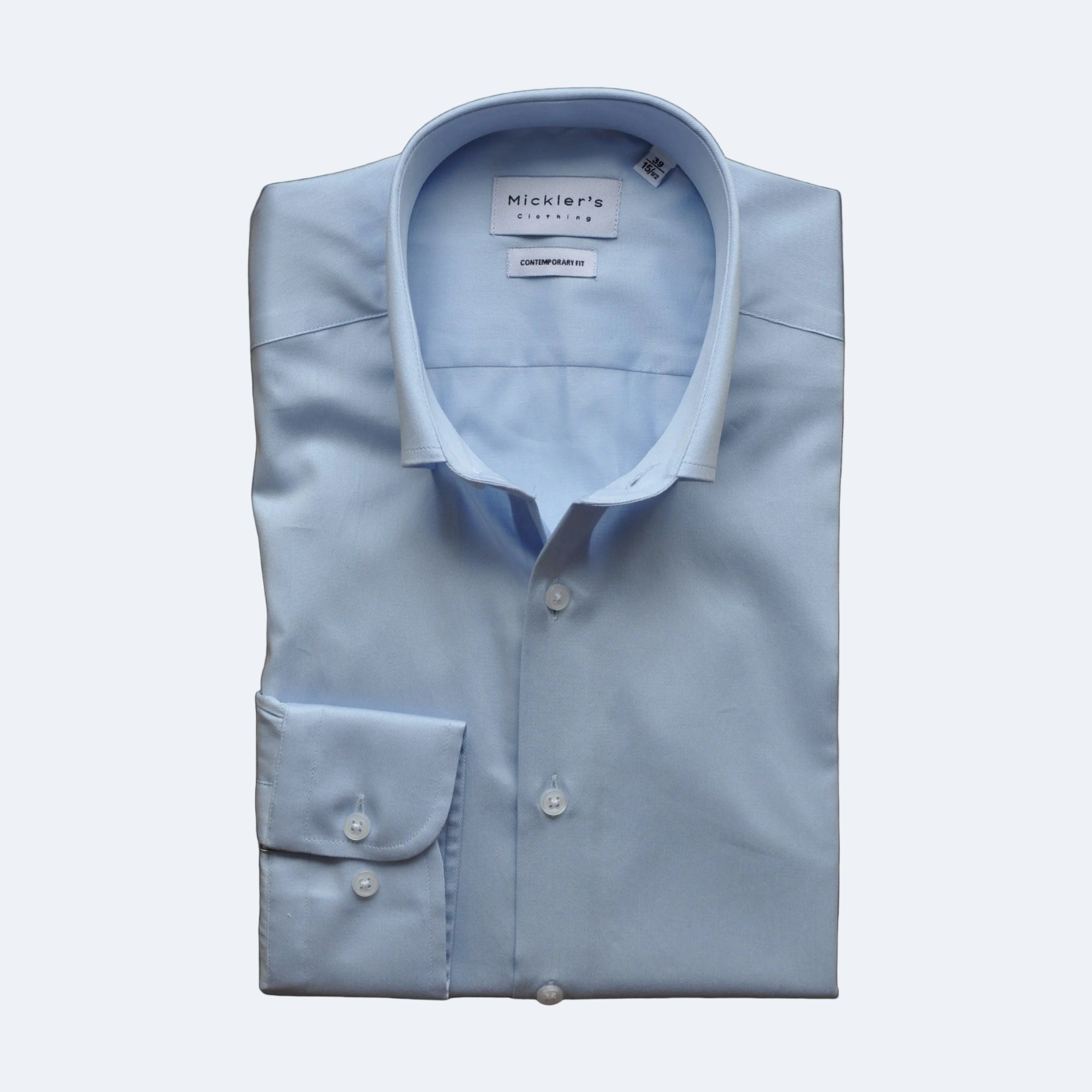 Hellblaues Twill-Hemd  |  100% Baumwolle
