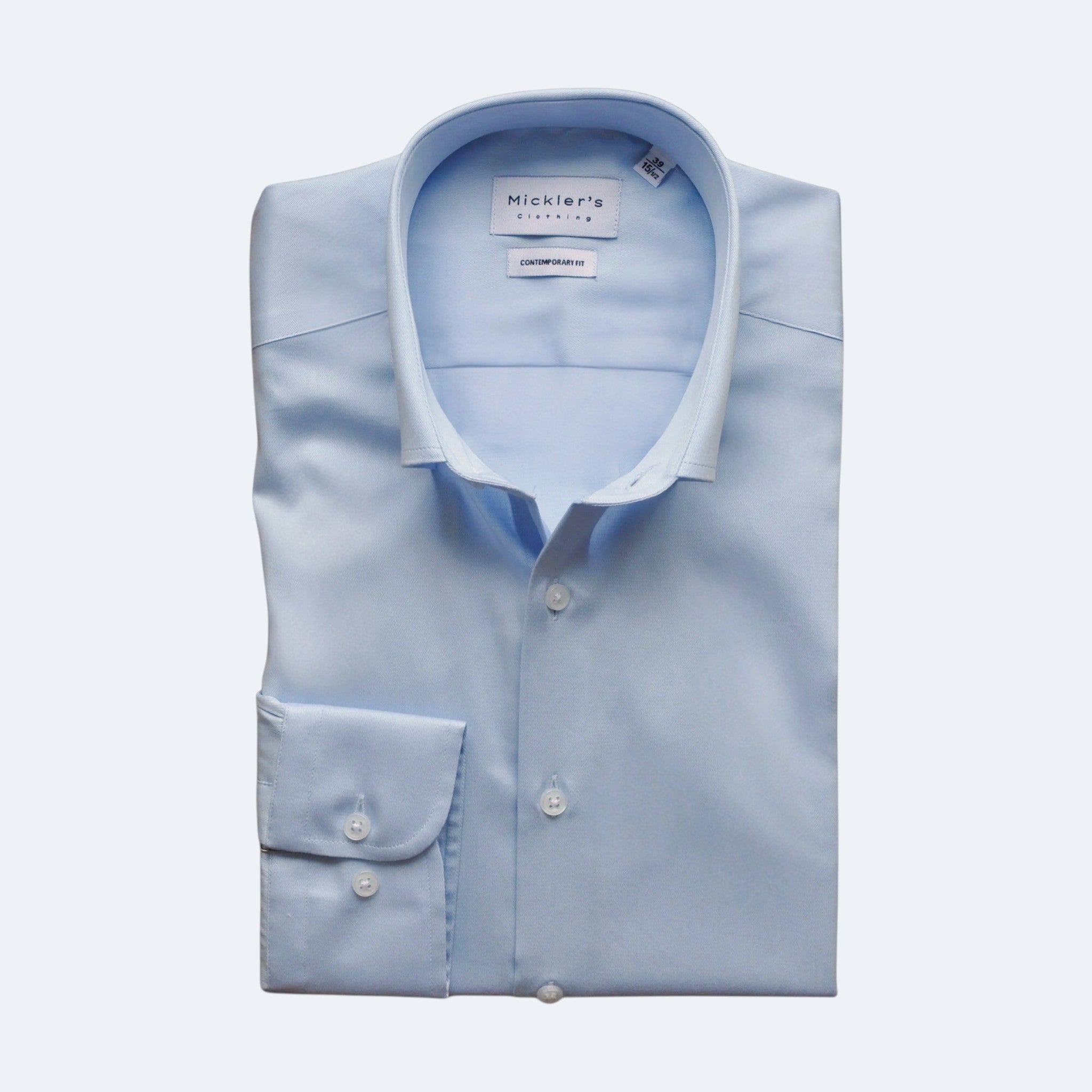 Hellblaues Twill-Hemd  |  100% Baumwolle
