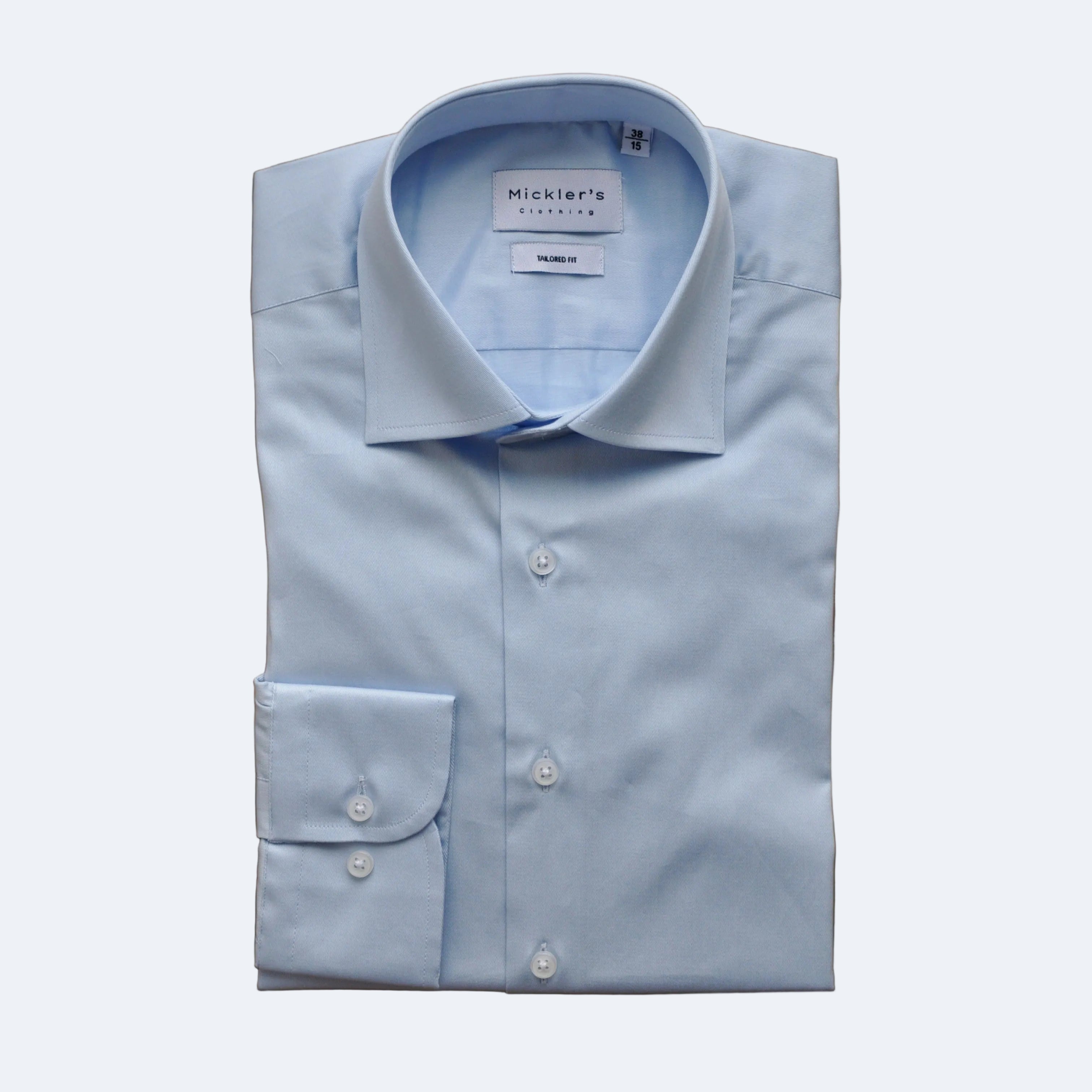 Hellblaues Twill-Hemd  |  100% Baumwolle