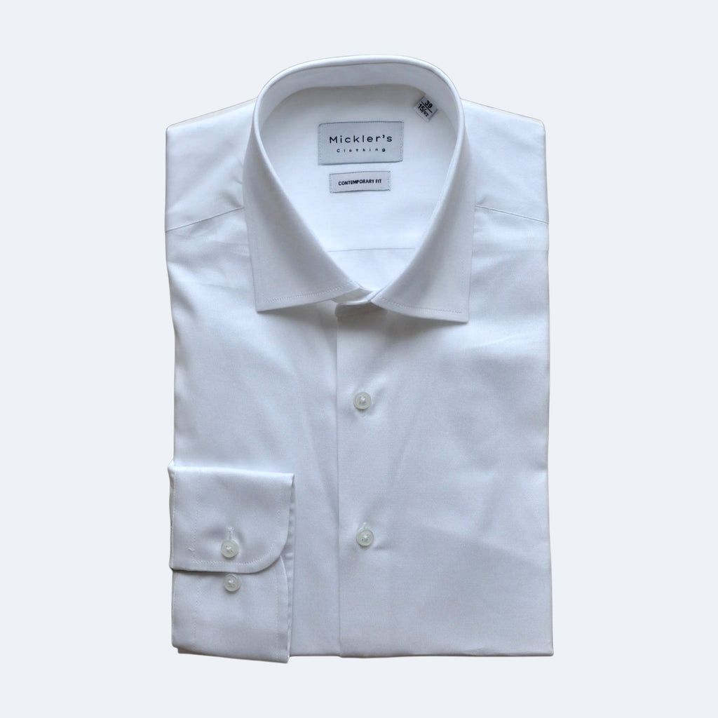 Weißes Twill-Hemd  |  100% Baumwolle