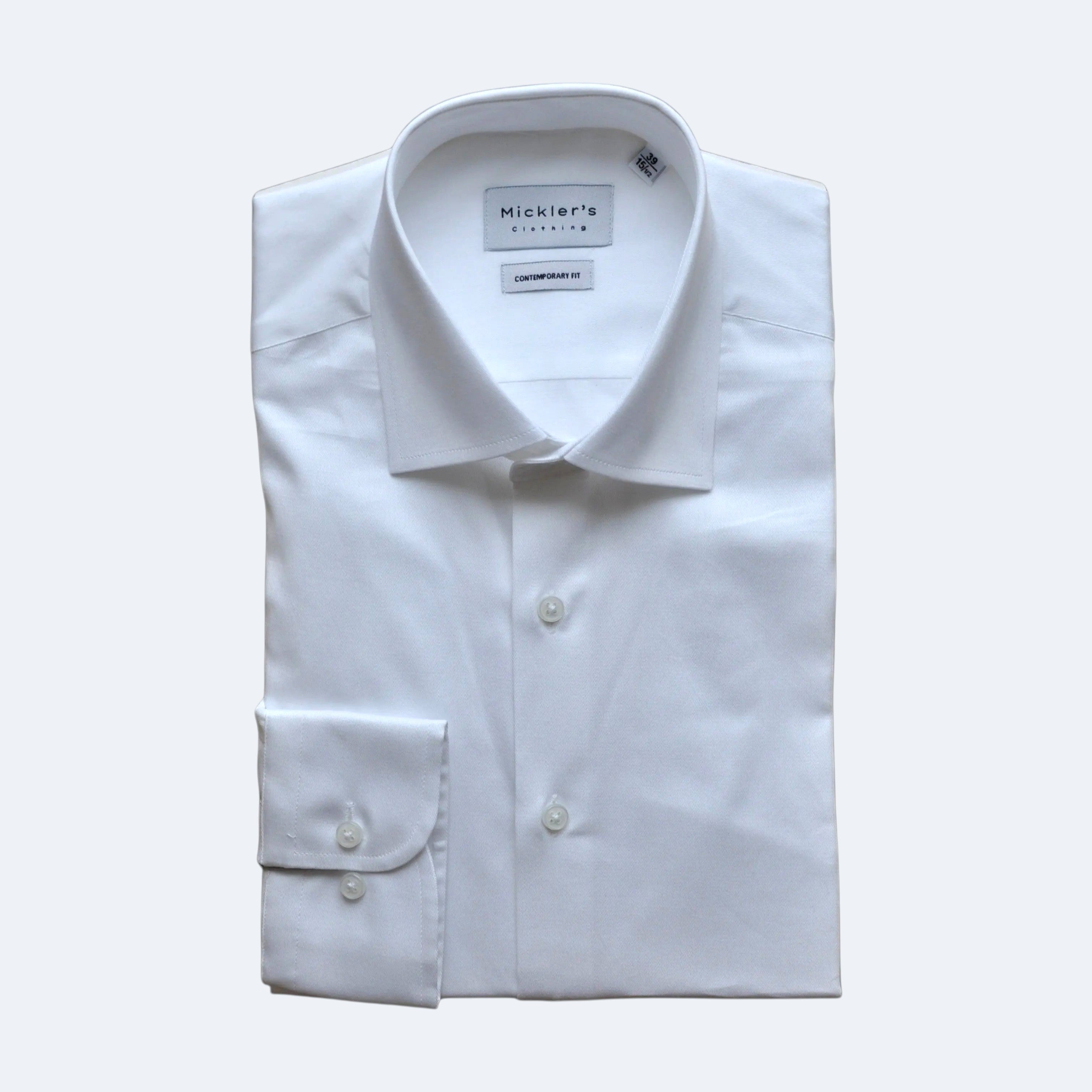 Weißes Twill-Hemd  |  100% Baumwolle