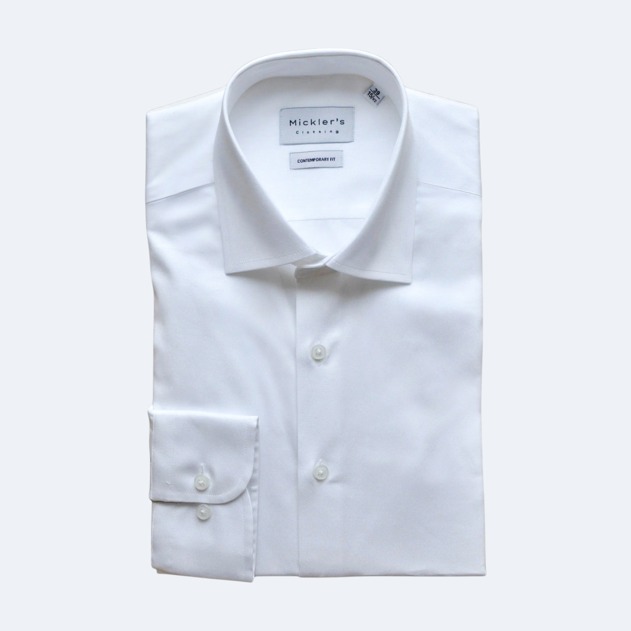 Weißes Twill-Hemd  |  100% Baumwolle