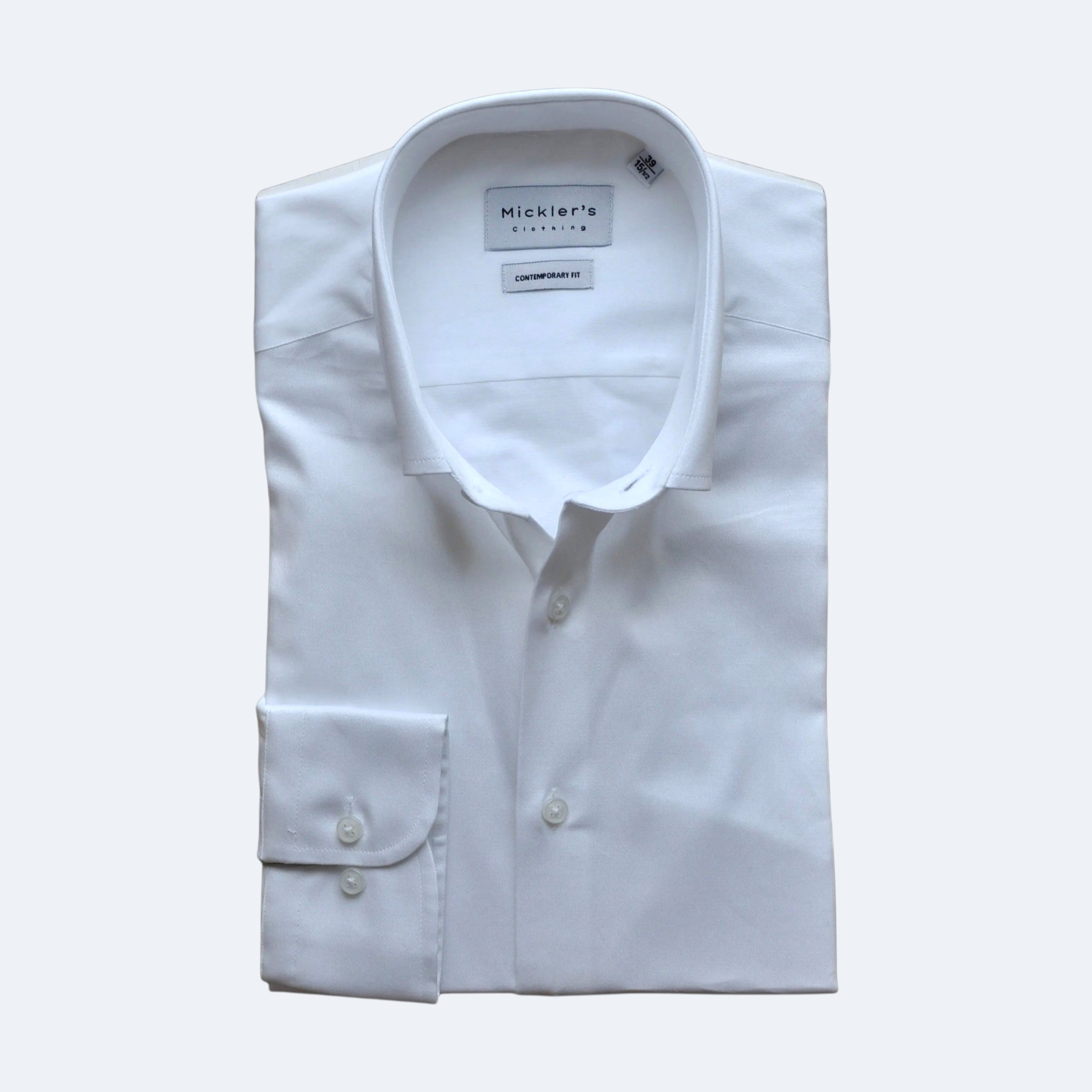 Weißes Twill-Hemd  |  100% Baumwolle