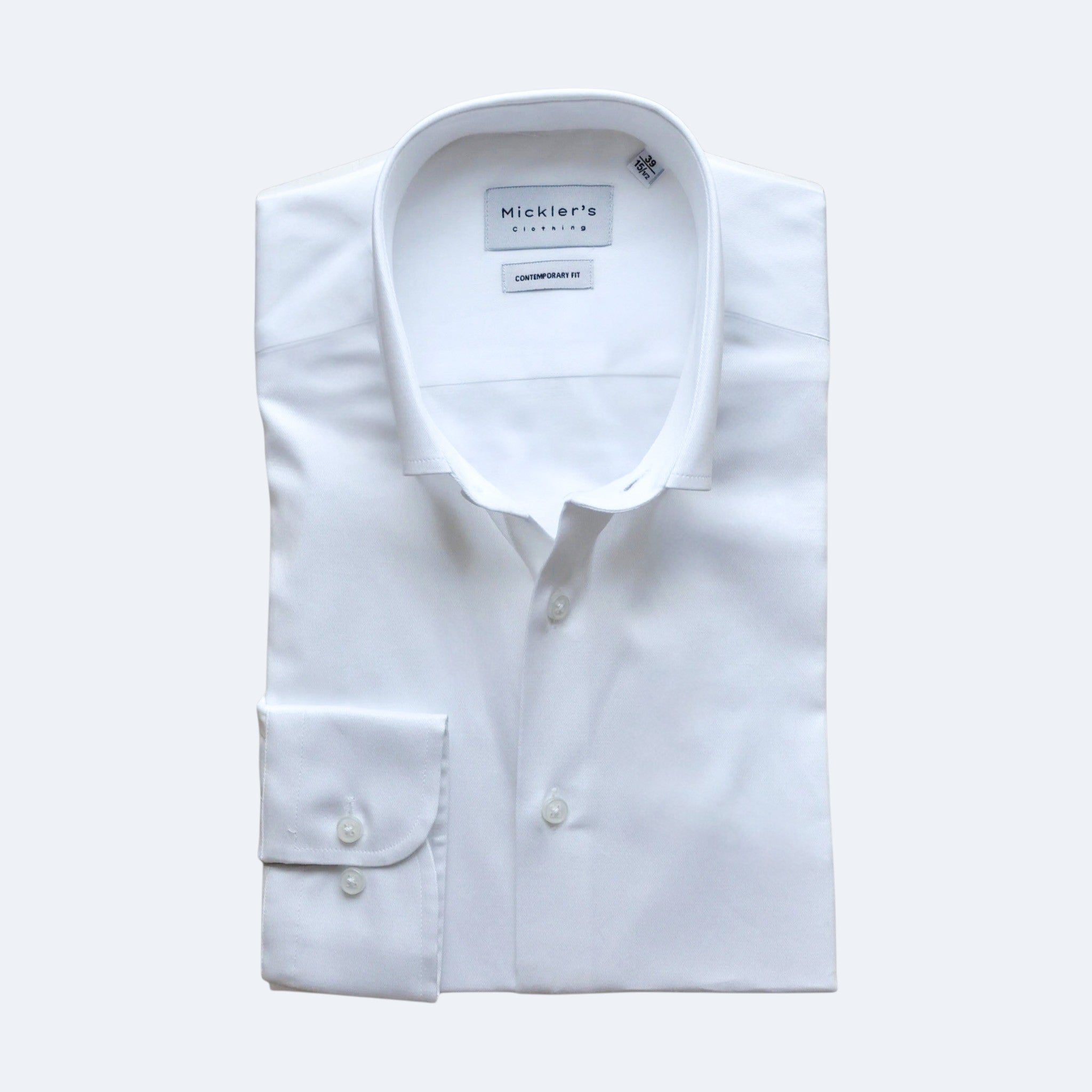 Weißes Twill-Hemd  |  100% Baumwolle